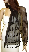 Main image of Beaded Black Shawl (Black)