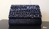 Rhinestones Flap Evening Bag in Polyester Satin in Black