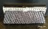 Diagonal Patterned Evening Bag with Rhinestones Metal Trim in Dark Silver
