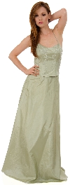Main image of Criss Crossed 2 pc Beaded Formal Evening Dress