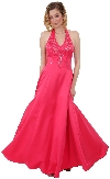 Main image of Beaded Halter-Neck Prom Dress