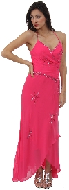 Main image of Spaghetti Formal Prom Dress w/ Criss-Crossed Back