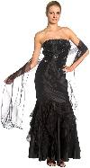 Main image of Beaded Mermaid Cut Style and Ruffled Prom Dress