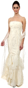 Beaded Mermaid Cut Style and Ruffled Prom Dress in alternative image