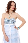 Sequin Bodice Short Party Dress with Cascading Ruffles in alternative picture