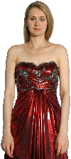Strapless Sweetheart Formal Evening Dress in Burgundy closeup