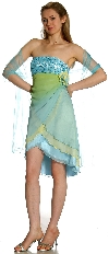 Short Wrap-around Prom Dress in Light Blue alternative view