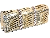 Main image of Rhinestone Embellished Satin Evening Bag in Gold