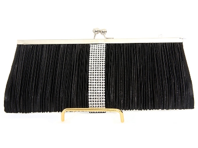 Ruched Elegance Evening Bag in Black