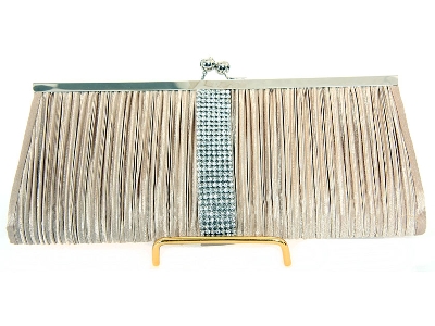 Ruched Elegance Evening Bag in Champaign