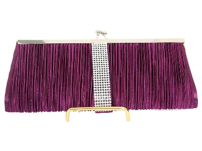 Ruched Elegance Evening Bag in Purple