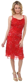 Main image of Crossed Back Beaded Cocktail Dress