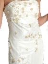 Formal Dress with Beaded Flower Patterns in close up