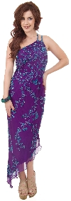 Main image of One Shoulder Prom Dress with Beaded Miniature Flowers