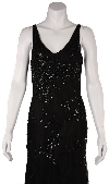 V-Neck Bottom Flared Cocktail Dress in Closeup