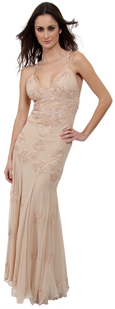 Floral Beaded Formal Dress