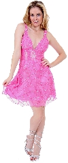 Main image of Fully Beaded V-Neck Short Dress