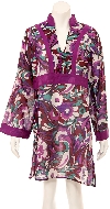 Main image of Long Sleeve Floral Print Purple Summer Dress