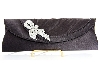 Main image of Satin Evening Bag with Studded Brooche in Black