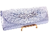 Main image of Rhinestone Embellished Satin Evening Bag in Silver