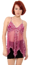 Main image of Asymmetric Embellished English Net Top