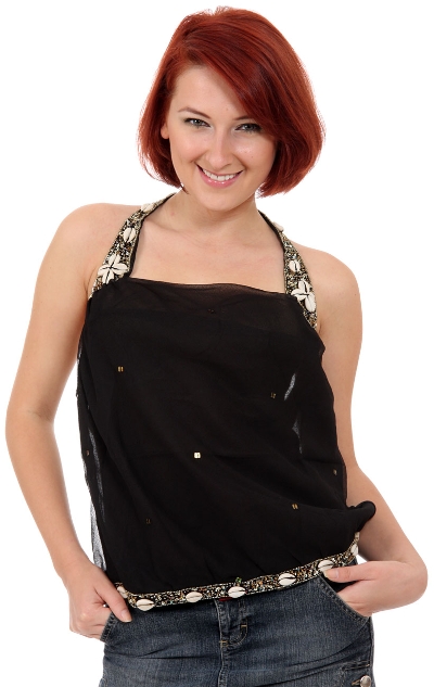 Halter Top Sequined Night on the Beach Blouse