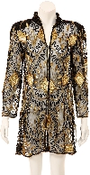 Main image of Fully Sequined Sheer Long Sleeve Formal Dress