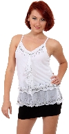 Main image of Ruffled and Beaded Spaghetti Strapped Top