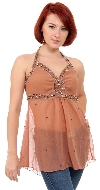 Main image of Halter Neck Sequined Top with Round Beadwork Patch