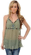 Main image of Halter Neck Beaded/Pebbled Top