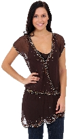 Main image of Tinkling Asymmetric Beaded Top