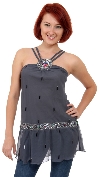 Main image of Double Strapped Assymetrical Sequined Top