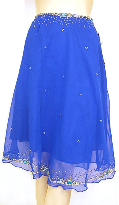Bead Embellished Knee Length Skirt