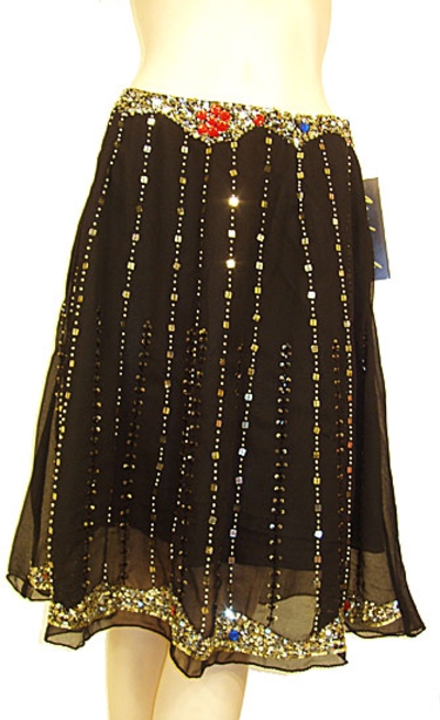 Bead Embellished Knee Length Skirt