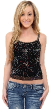 Main image of Net Top with Multi-color Beadwork