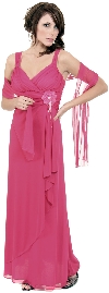 Elegant Wrap Around Shirred Bridesmaid Dress in alternative image