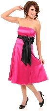 Strapless Two Toned Prom Dress With Bow Appliqu in alternative image