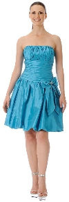 Main image of Short Shirred Ribbon Party Dress