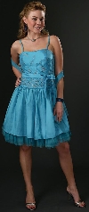Spaghetti Beaded Short Party Dress in alternative view