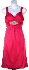 Ruched Overlap Bust Short Formal Party Dress in Fuchsia