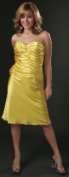 Strapless Rouched Bodice Party Dress in alt color