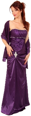 Ruched Bejeweled Fitted Formal Evening Dress in alternative image