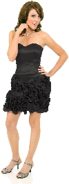 Short Flirty Ruffled Party Prom Dress in Black