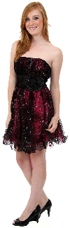 Main image of Strapless Short Flower Cocktail Dress