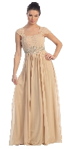 Main image of Empire Waist Formal Dress with Bead Accent