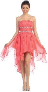 Main image of Elegant High-Low Prom Dress with Asymmetrical Hem