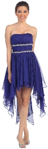 Elegant High-Low Prom Dress with Asymmetrical Hem in Purple