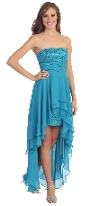 Main image of Elegant High-Low Prom Dress with Asymmetrical Hem