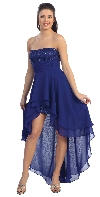 Elegant High-Low Prom Dress with Asymmetrical Hem in Purple