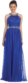 Main image of Halter neck Floor Length Formal Prom Dress with Rhinestones